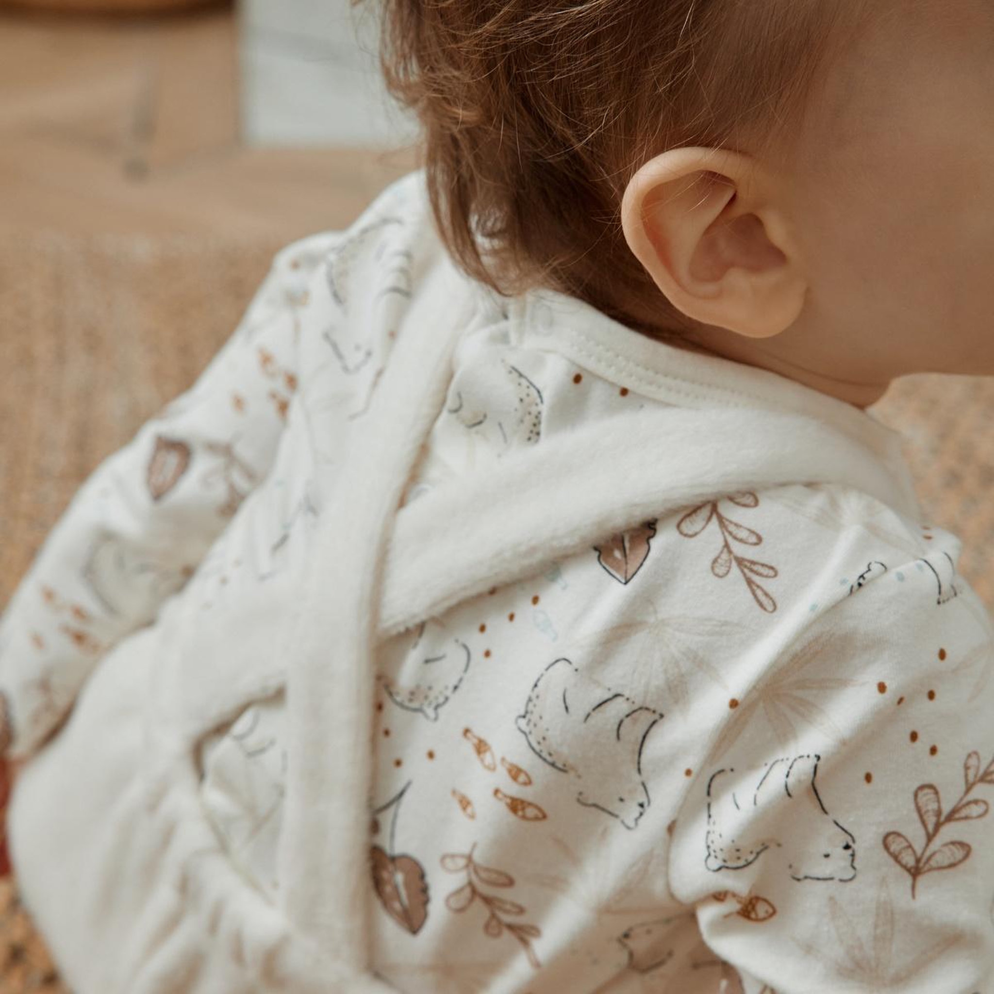 Voir la diapositive 6 : Petit Béguin Salopette bébé en molleton ultra chaud envolée de bisous