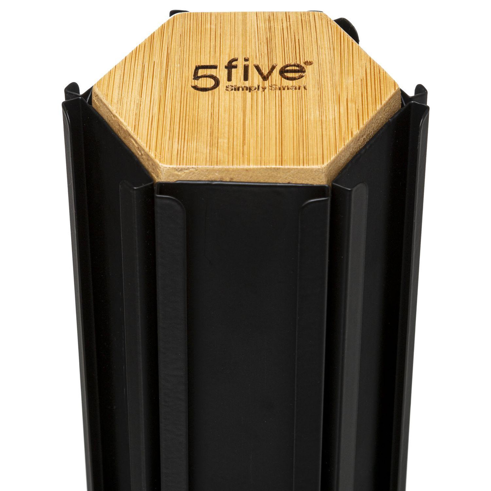 Voir la diapositive 2 : FIVE Porte-capsules à café rotatif en bambou et métal - Beige et Noir