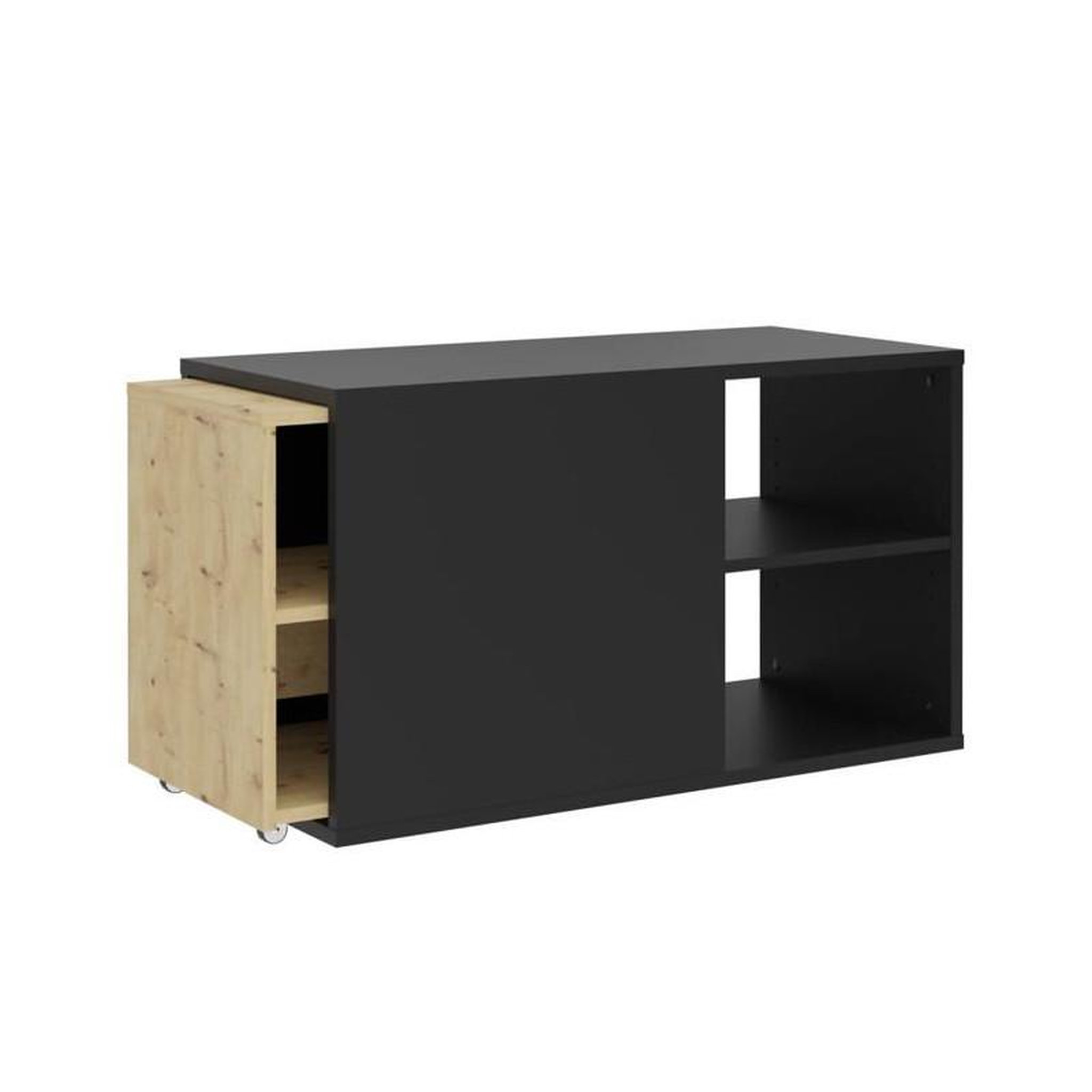 Voir la diapositive 2 : FMD FMD Meuble TV avec 2 compartiments ouverts 133,5x39,9x49,2 cm, unité tv, buffet bas tv,, armoire tv 444232