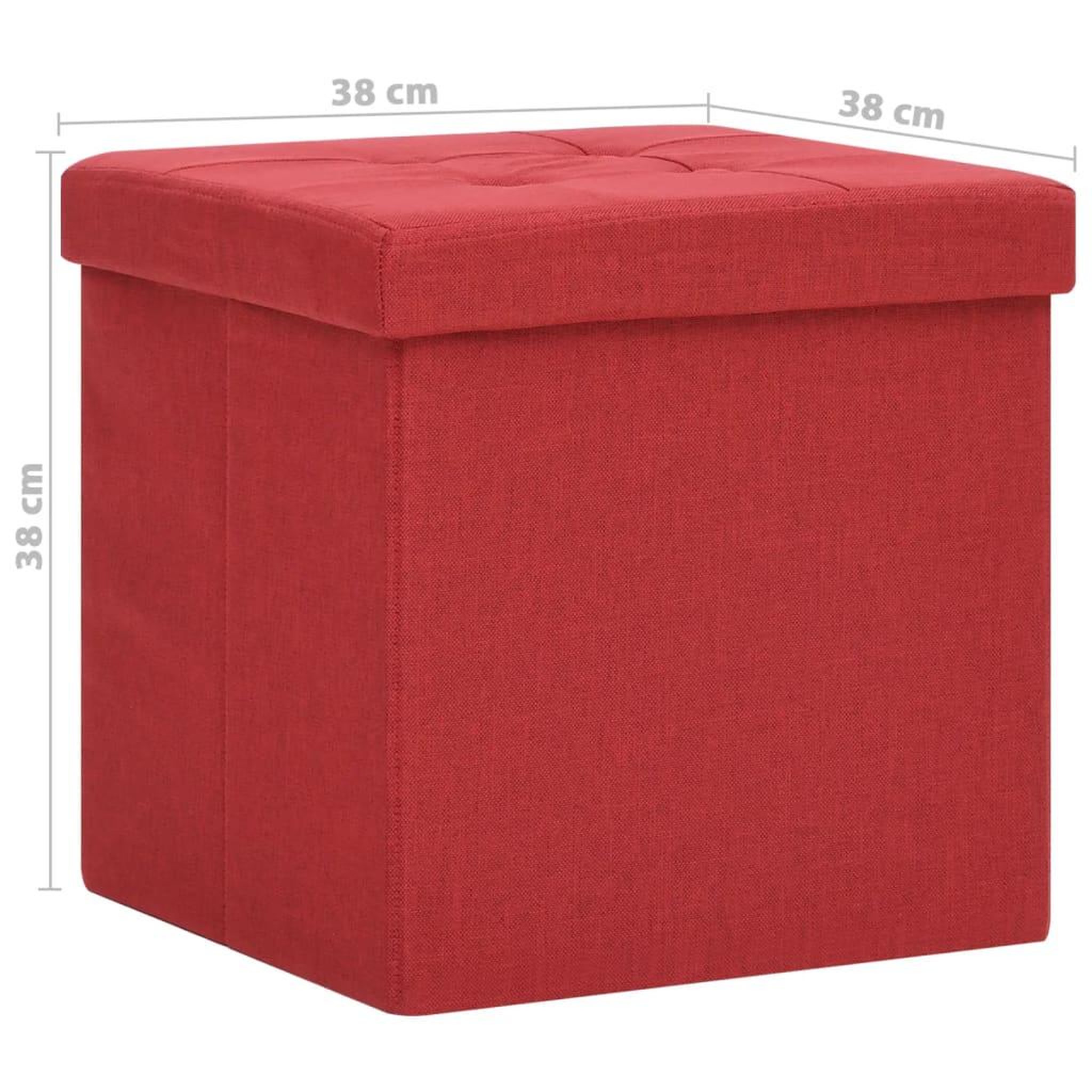 Voir la diapositive 6 : VIDAXL Tabourets de rangement pliables lot de 2 bordeaux Faux lin
