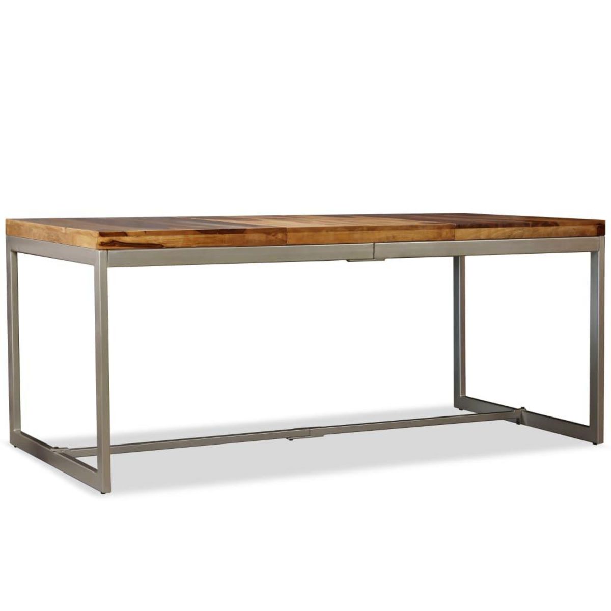 VIDAXL Table a manger Bois massif et acier 180 cm