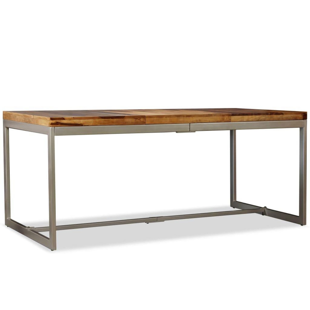VIDAXL Table a manger Bois massif et acier 180 cm