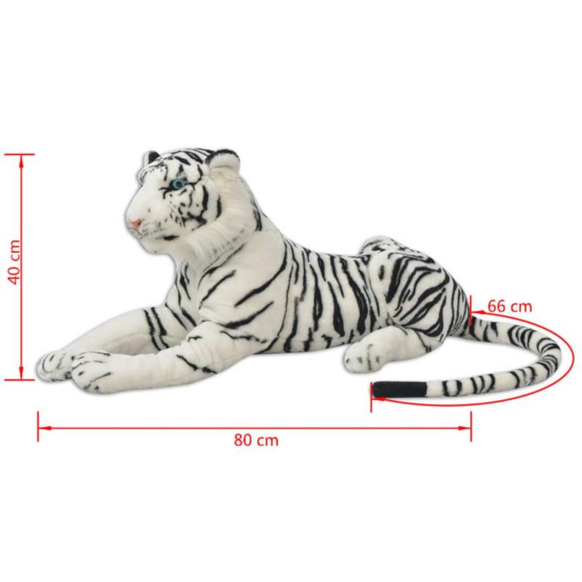 VIDAXL Tigre en peluche Blanc XXL