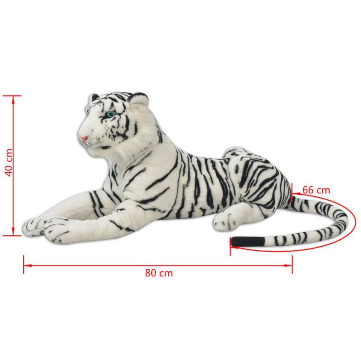 VIDAXL Tigre en peluche Blanc XXL
