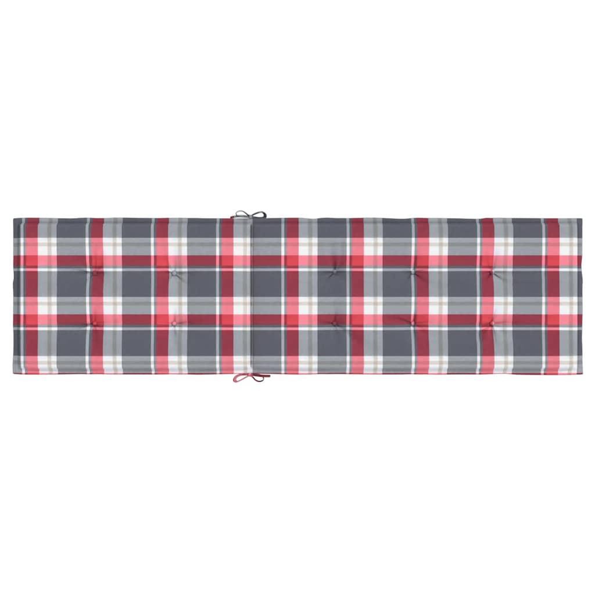 Voir la diapositive 5 : VIDAXL Coussin de chaise de terrasse carreaux rouge (75+105)x50x4 cm