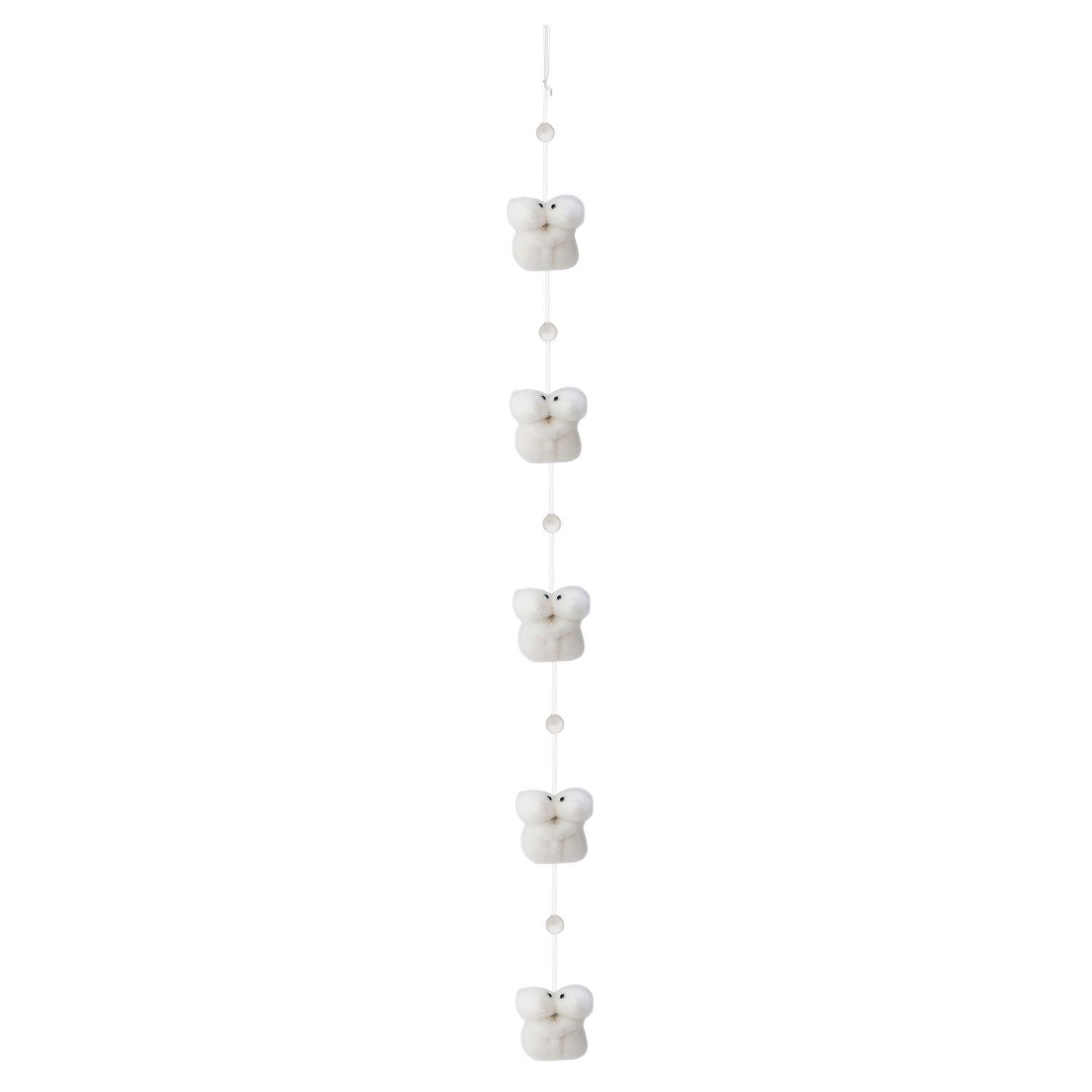 FEERIC LIGHT & CHRISTMAS Guirlande de Noël ourson Blanc manteau - L. 150 cm - Blanc