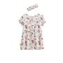 Voir la diapositive 1 : Petit Béguin Robe bébé + headband en gaze de coton Aloha Savana
