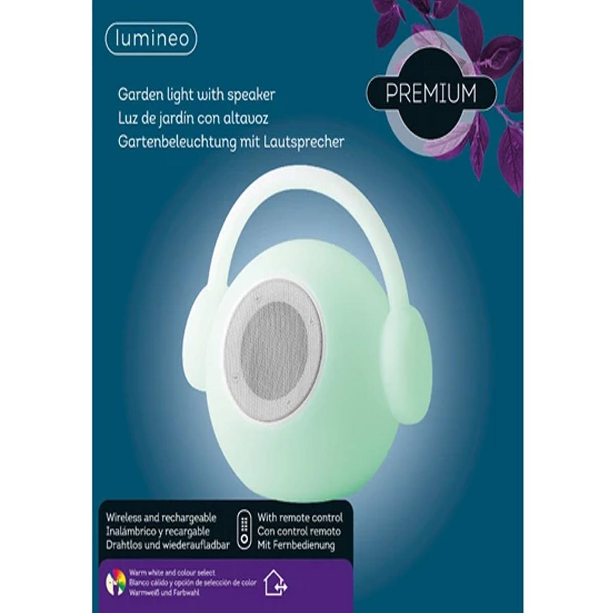 Voir la diapositive 4 : JARDIDECO Enceinte d'extérieur lumineuse LED portative - Jardideco