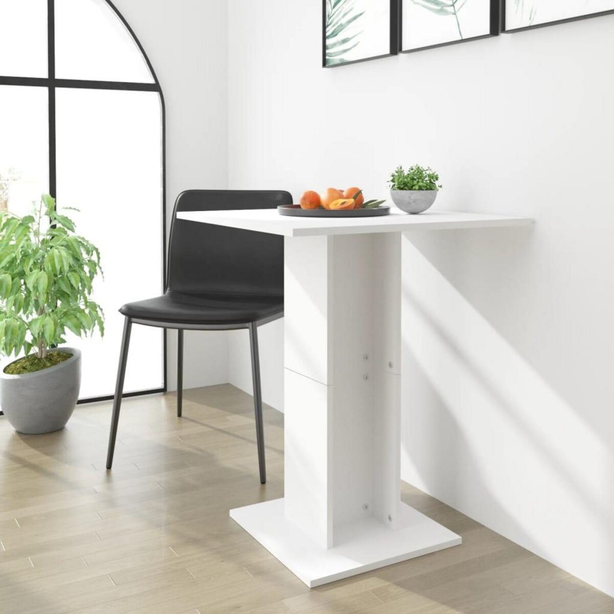 VIDAXL Table de bistro Blanc 60x60x75 cm Bois d'ingenierie