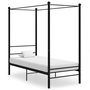 Voir la diapositive 1 : VIDAXL Cadre de lit a baldaquin sans matelas noir metal 90x200 cm