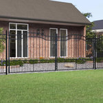 VIDAXL Portail et sommet de lance Noir 406x198 cm Acier enduit poudre