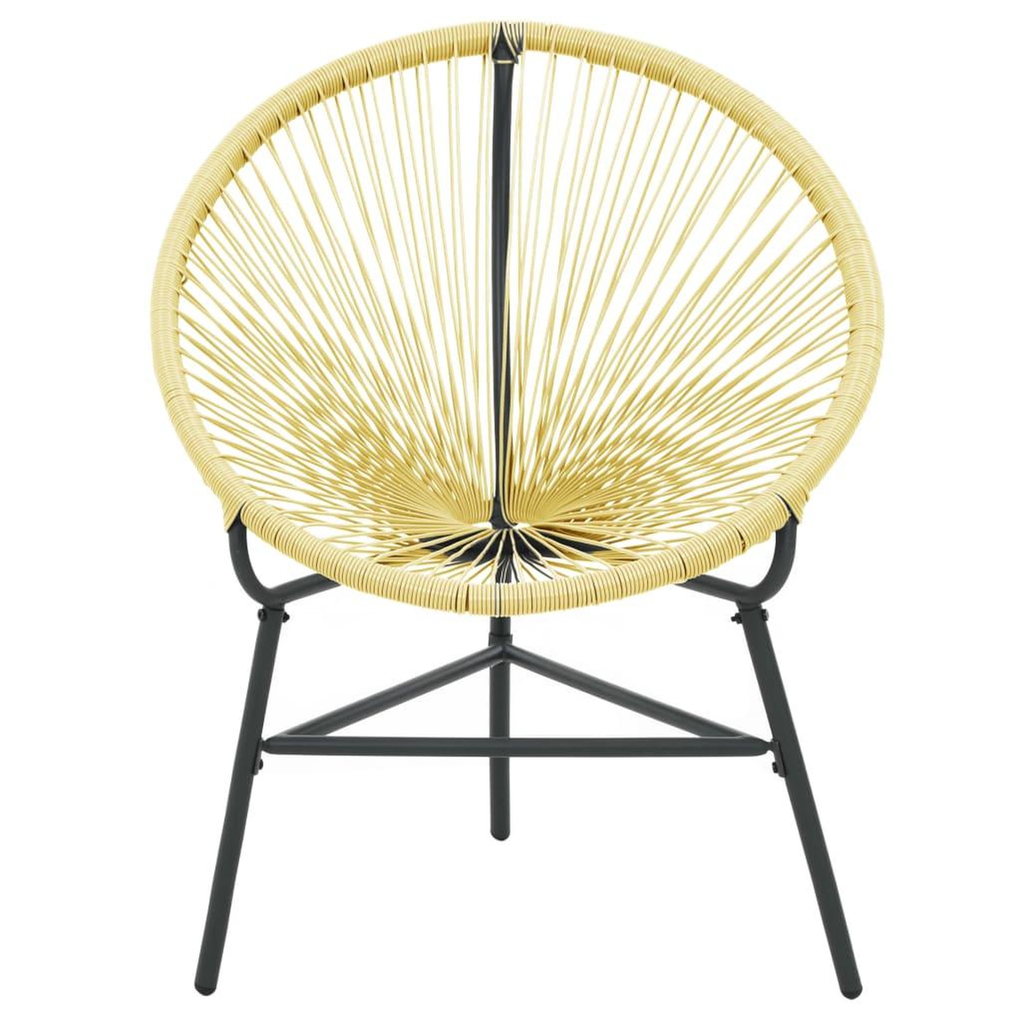 Voir la diapositive 3 : VIDAXL Chaise de jardin Acapulco Resine tressee Beige