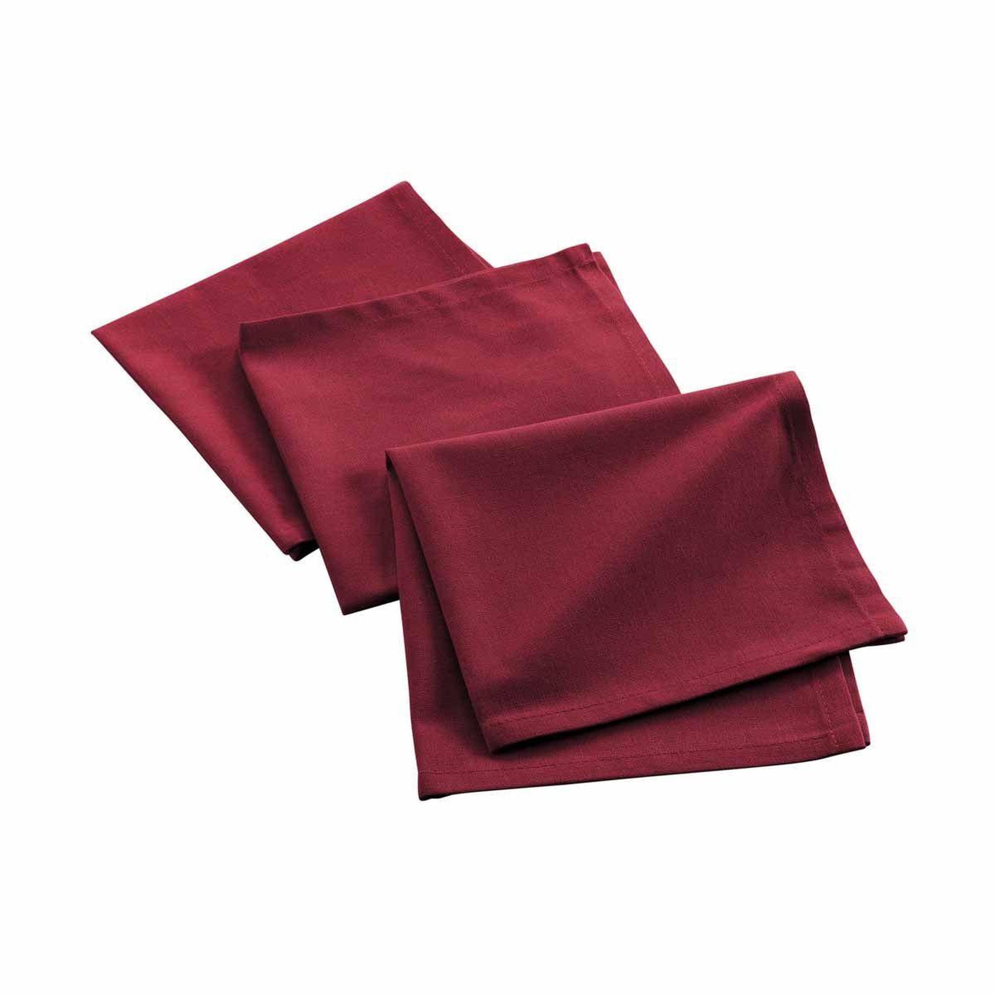 Voir la diapositive 1 : Paris Prix Lot de 3 Serviettes de Table  Mistral  40x40cm Bordeaux