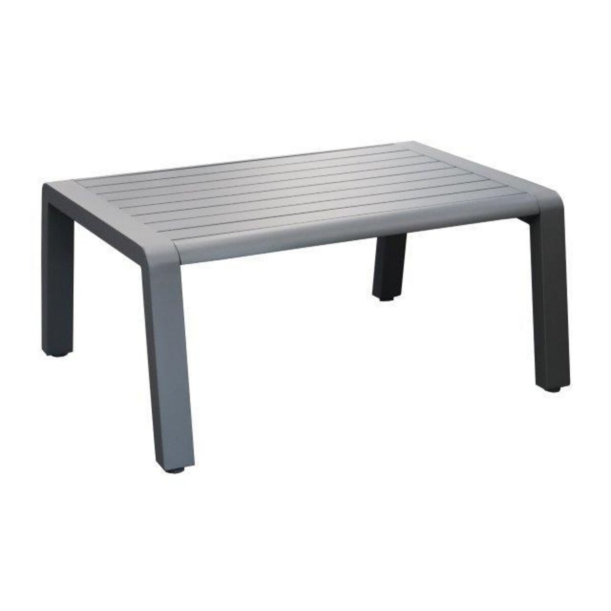 Proloisirs Table basse Le Marseille en aluminium/lattes - 90 x 70 cm - graphite
