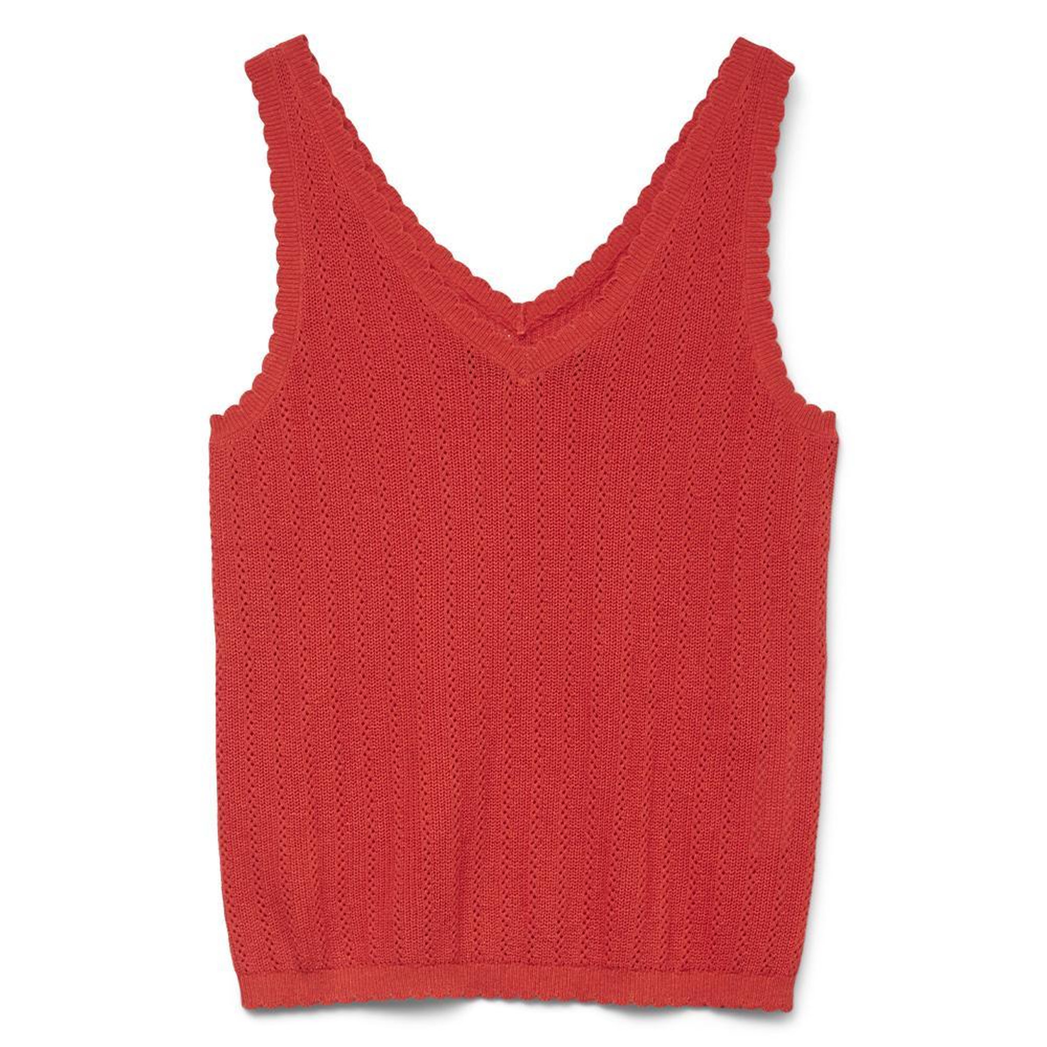 Voir la diapositive 3 : Vero Moda T-Shirt Rouge Femme Vero Moda Pointelle