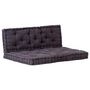 Voir la diapositive 1 : VIDAXL Coussins de plancher de palette lot de 2 Coton Noir