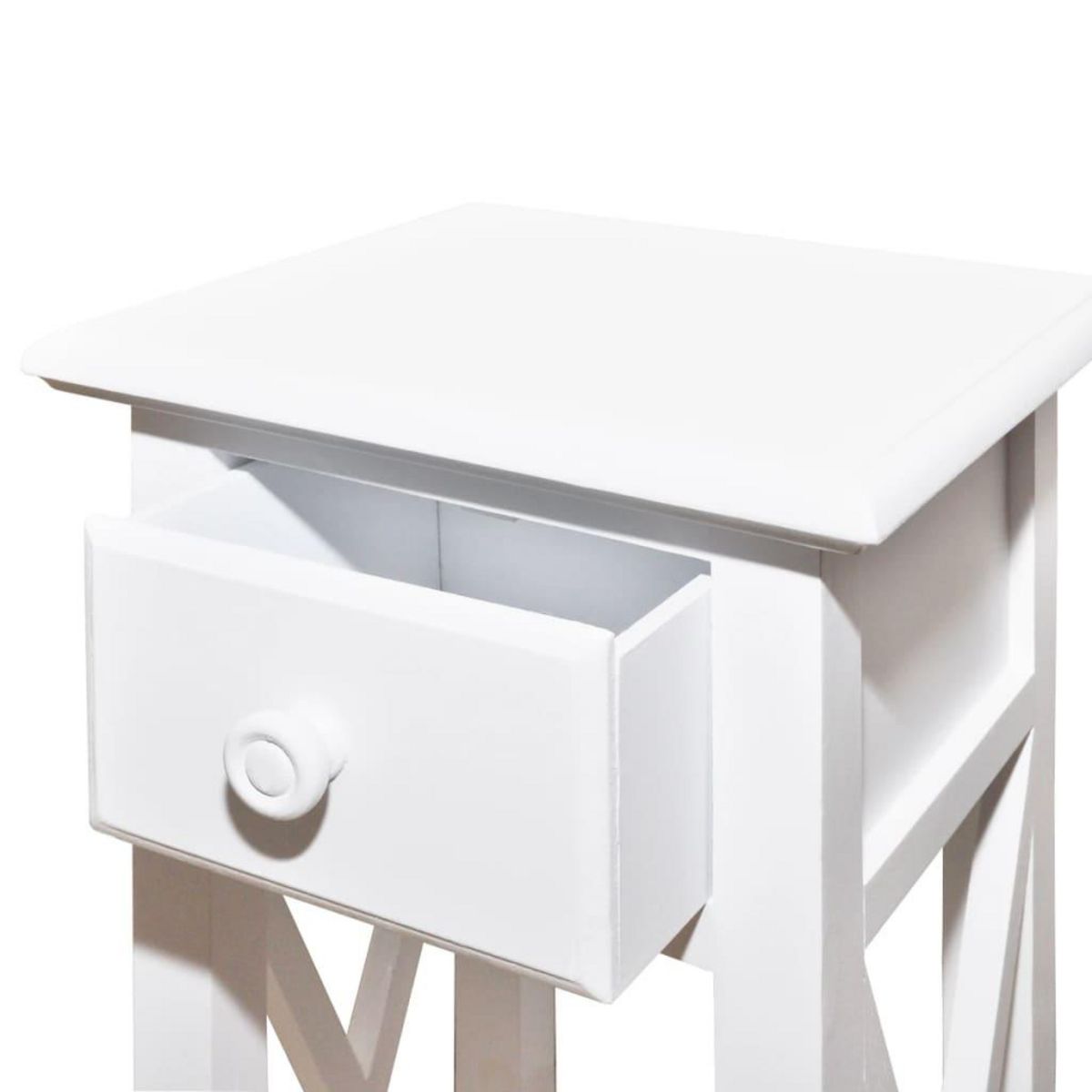 VIDAXL Table d'appoint avec tiroir Blanc