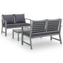 Voir la diapositive 2 : VIDAXL Salon de jardin 3 pcs avec coussin Bois d'acacia solide Gris
