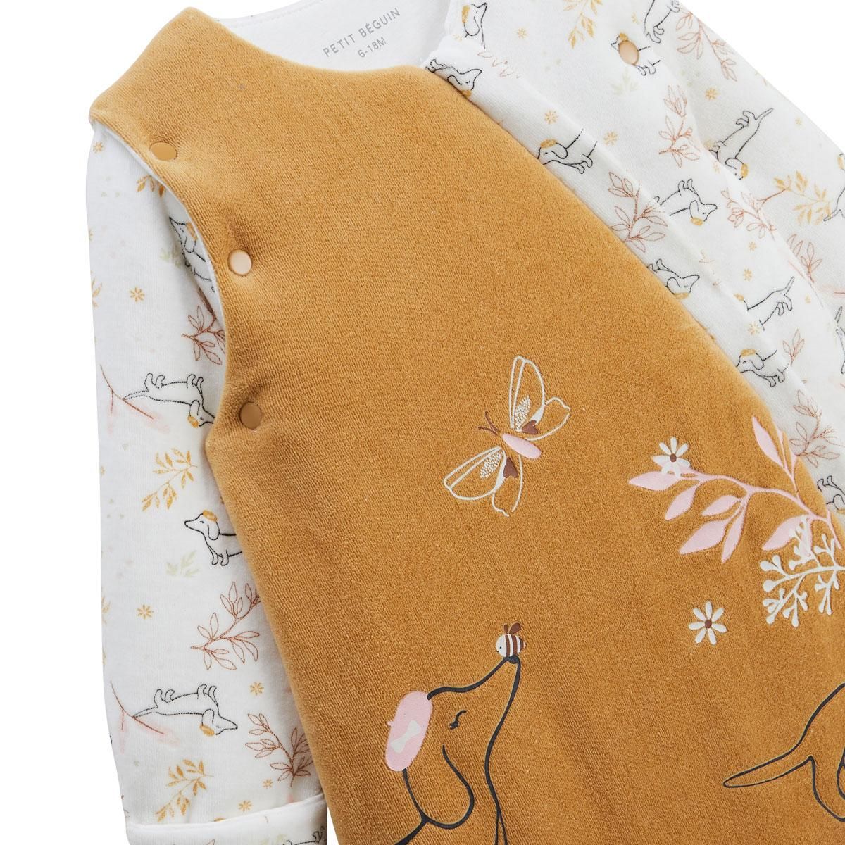 Petit Béguin Gigoteuse d'hiver en velours avec manches amovibles Emilie