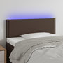Voir la diapositive 1 : VIDAXL Tete de lit a LED Marron 100x5x78/88 cm Similicuir