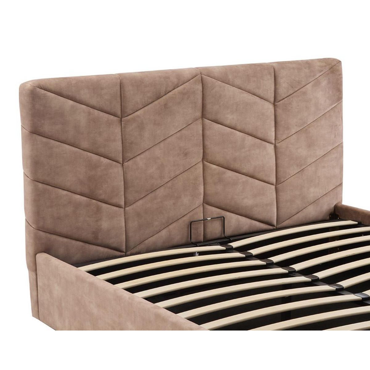 BEST MOBILIER Peonis - lit coffre - 160x200 cm - en velours - sommier inclus