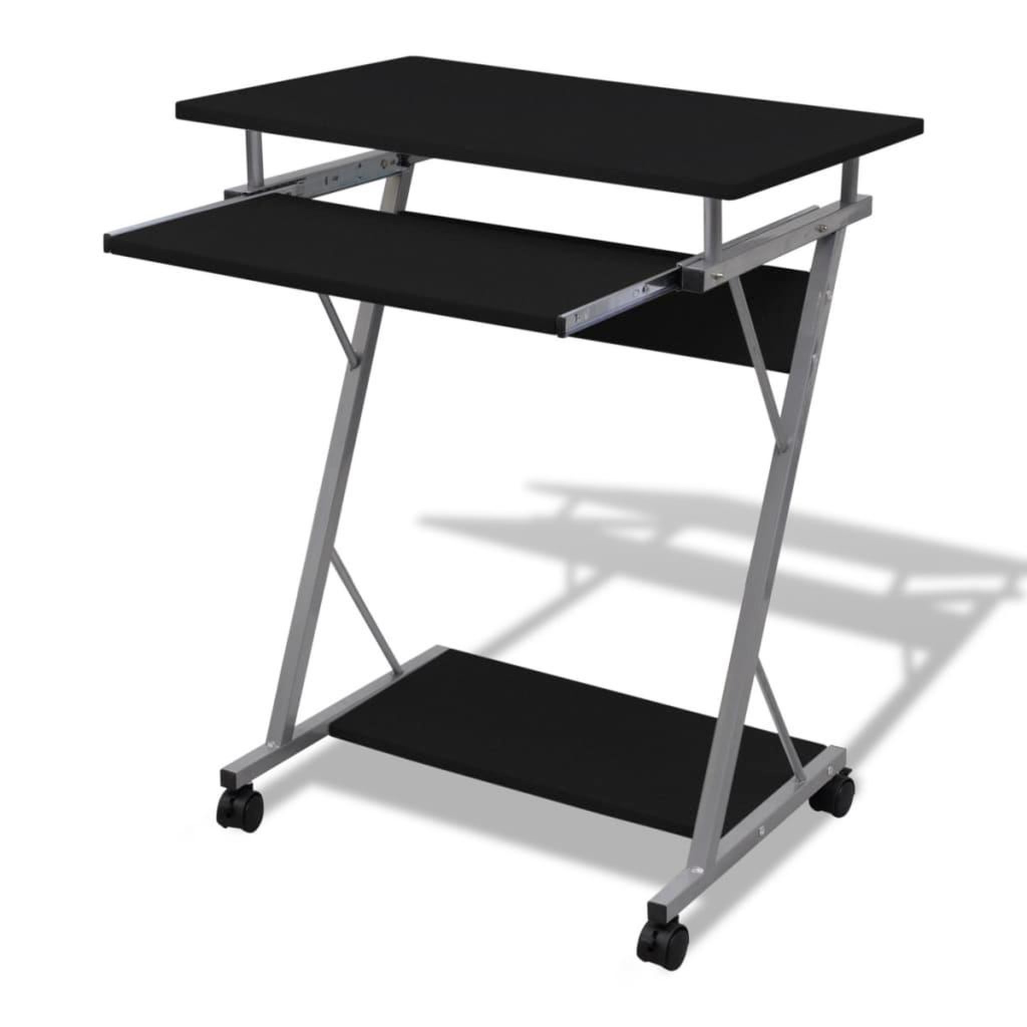 Voir la diapositive 1 : VIDAXL Bureau d'ordinateur compact avec plateau a clavier Noir