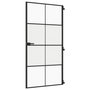 Voir la diapositive 2 : VIDAXL Porte interieure mince noir verre trempe aluminium