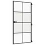 Voir la diapositive 2 : VIDAXL Porte interieure mince noir verre trempe aluminium
