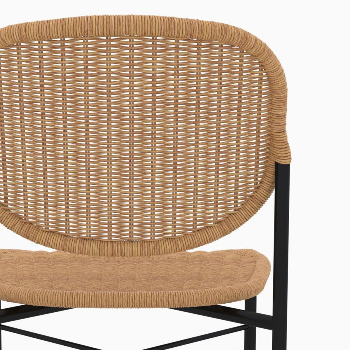 Rendez vous déco Lot de 2 chaises en résine tressée naturelle et pieds en métal - Messa