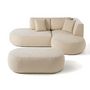 Voir la diapositive 3 : LISA DESIGN Santorini - canapé modulable d'angle droit + pouf - 4 places - en tissu texturé