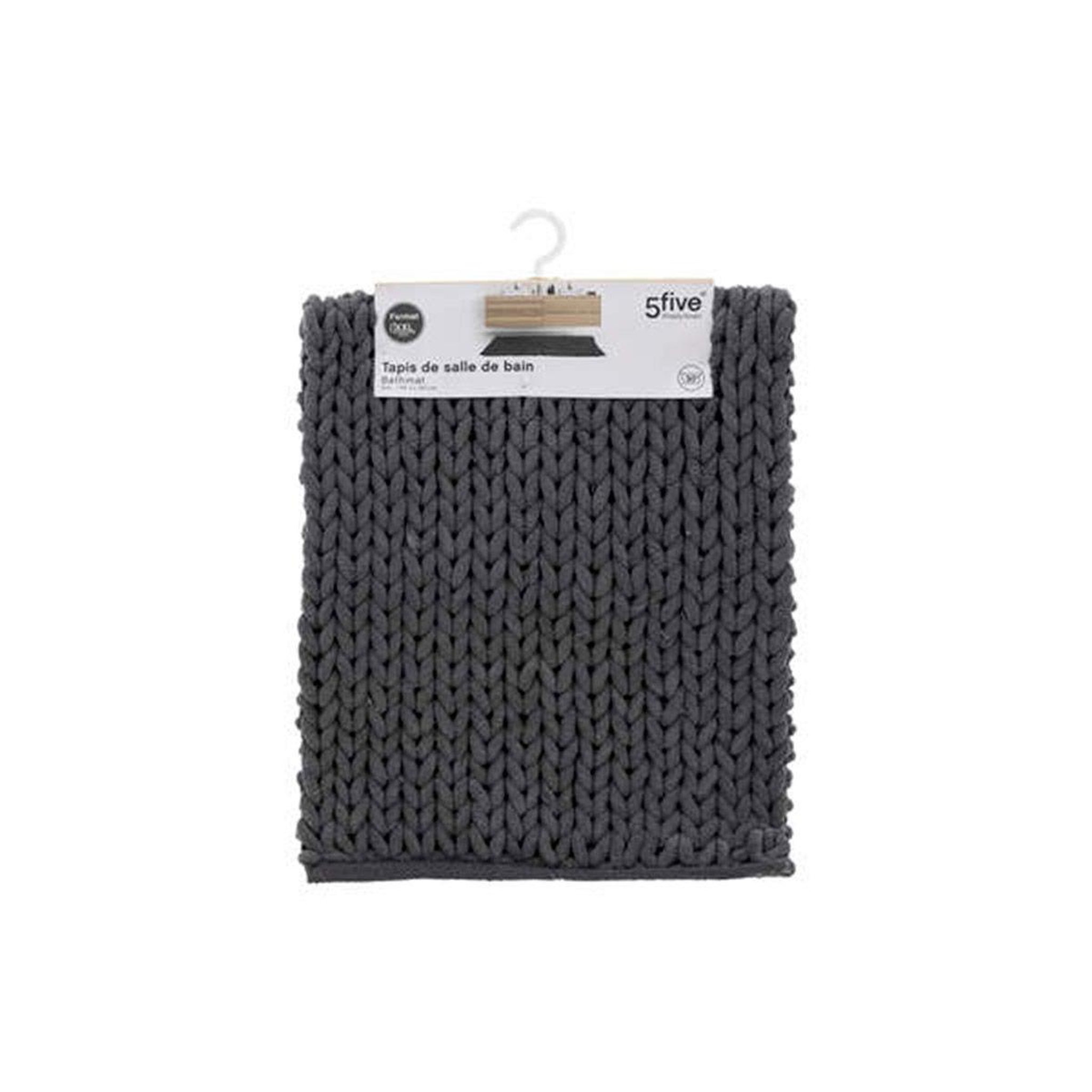 Voir la diapositive 4 : FIVE Tapis de salle de bain  tissé épais  50x120cm gris foncé