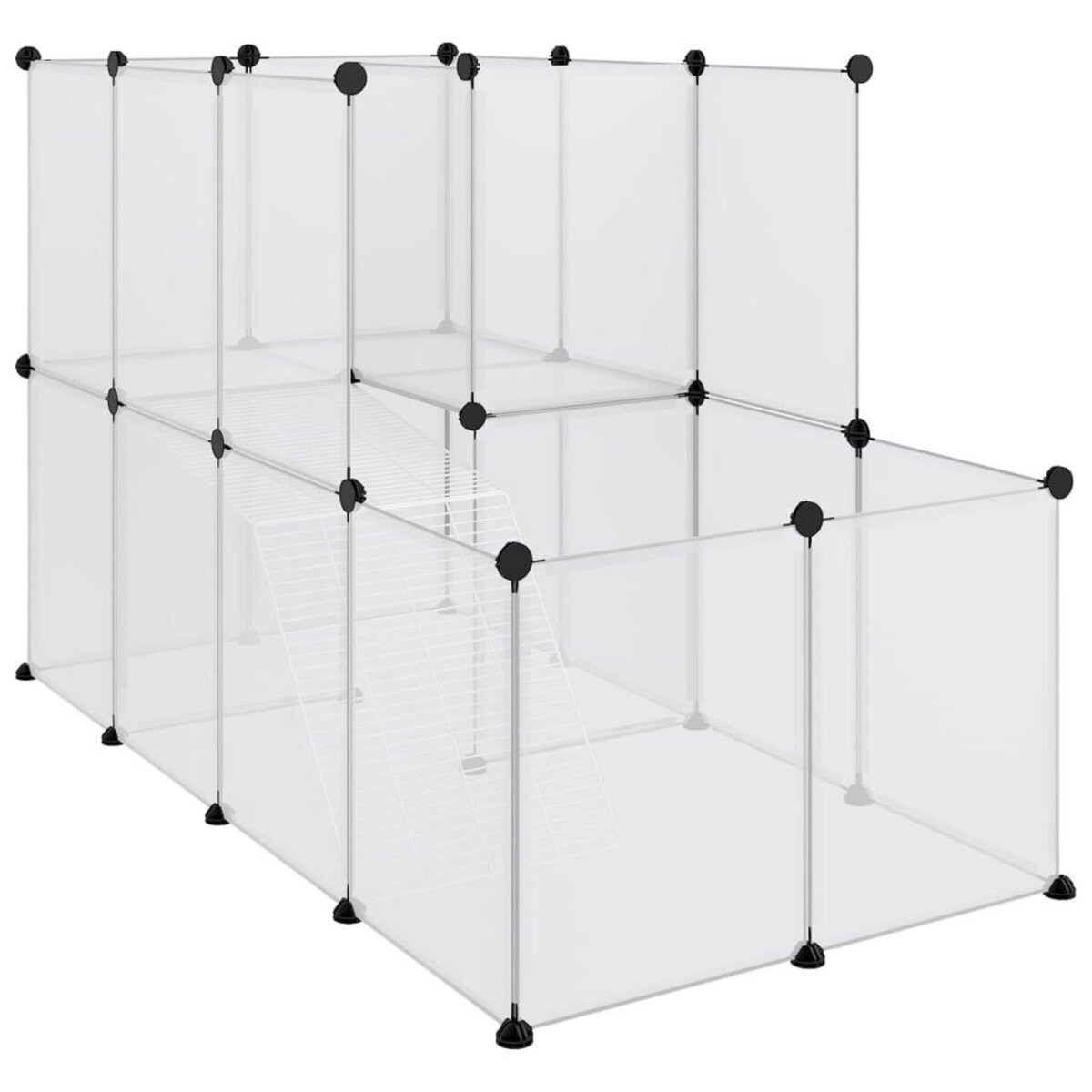 VIDAXL Cage pour petits animaux Transparent 142x74x93 cm PP et Acier