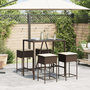 Voir la diapositive 3 : VIDAXL Ensemble de bar de jardin avec coussins 5 pcs marron poly rotin