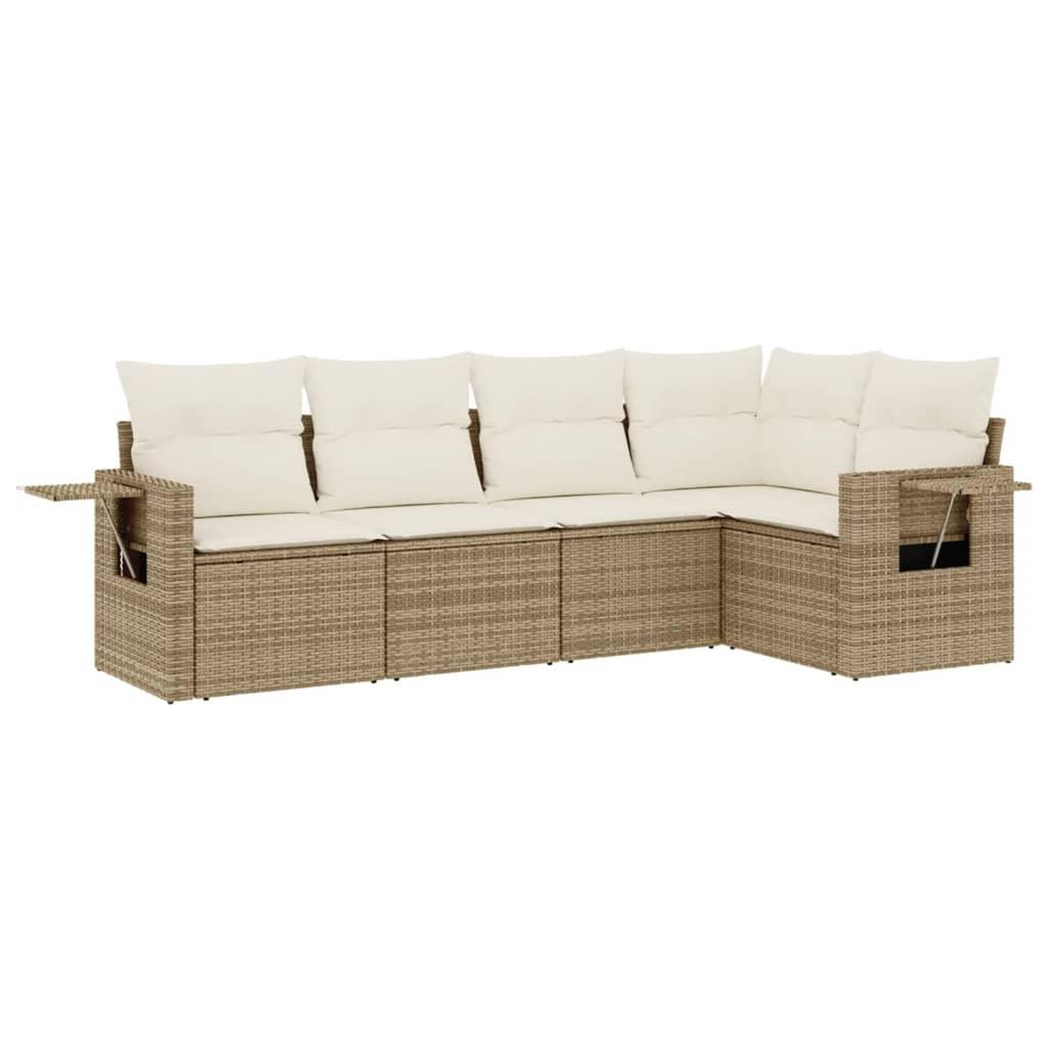 Voir la diapositive 2 : VIDAXL Salon de jardin avec coussins 5 pcs beige resine tressee