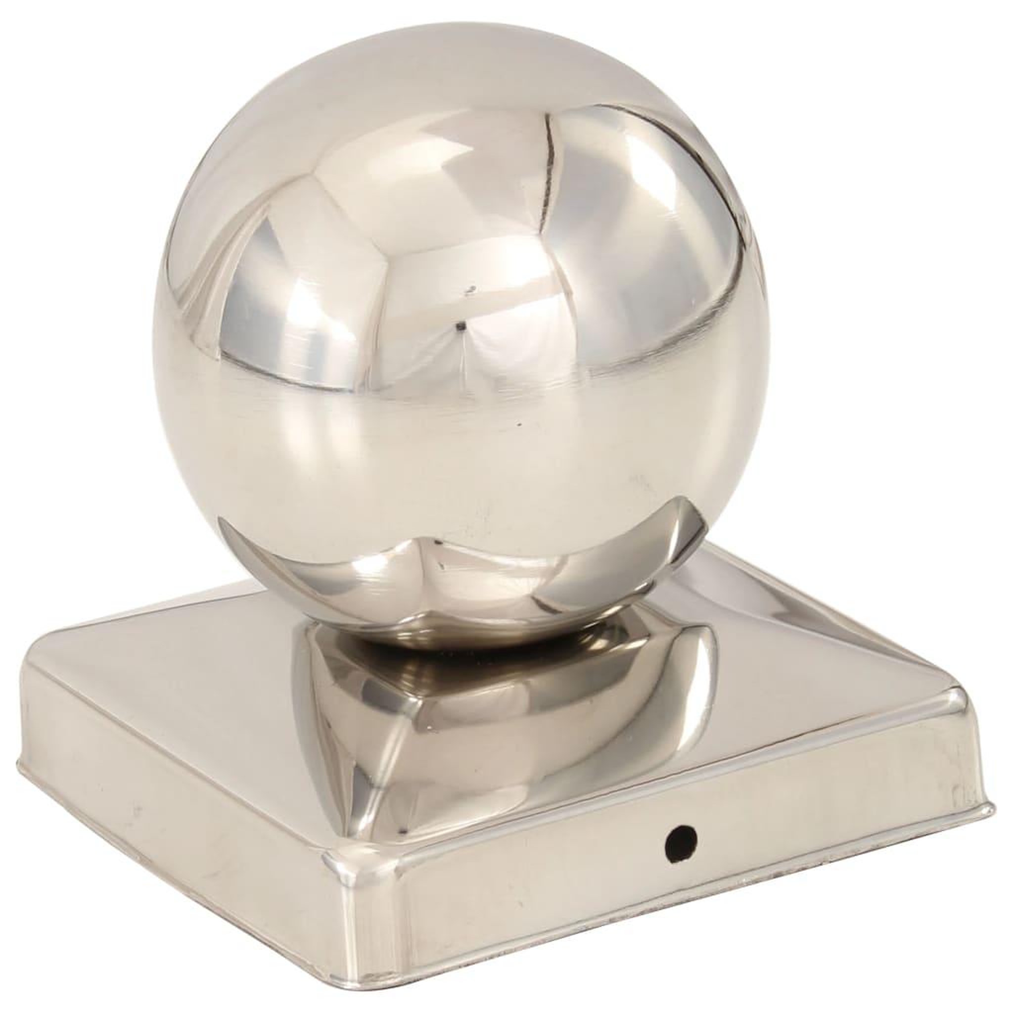 Voir la diapositive 3 : VIDAXL Bouchons de poteau 6 pcs globe final acier inoxydable 101x101mm