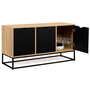 Voir la diapositive 4 : ID MARKET Buffet bas 113 cm BOSTON 3 portes noires design industriel