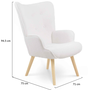 Voir la diapositive 6 : ID MARKET Fauteuil scandinave IVAR en tissu bouclette blanc
