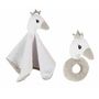 Voir la diapositive 1 : Paris Prix Doudou & Hochet Bébé  Cygne  25cm Blanc & Gris