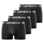UMBRO Lot de 4 Boxers homme sans couture. Coloris disponibles : Noir