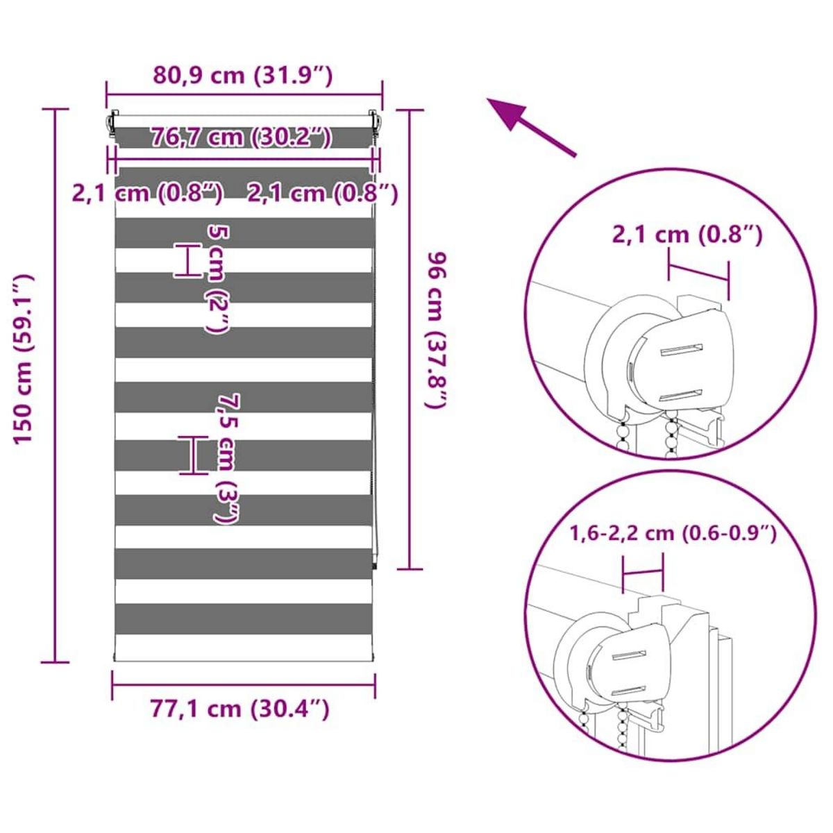 VIDAXL Store 80 x 150 cm Blanc