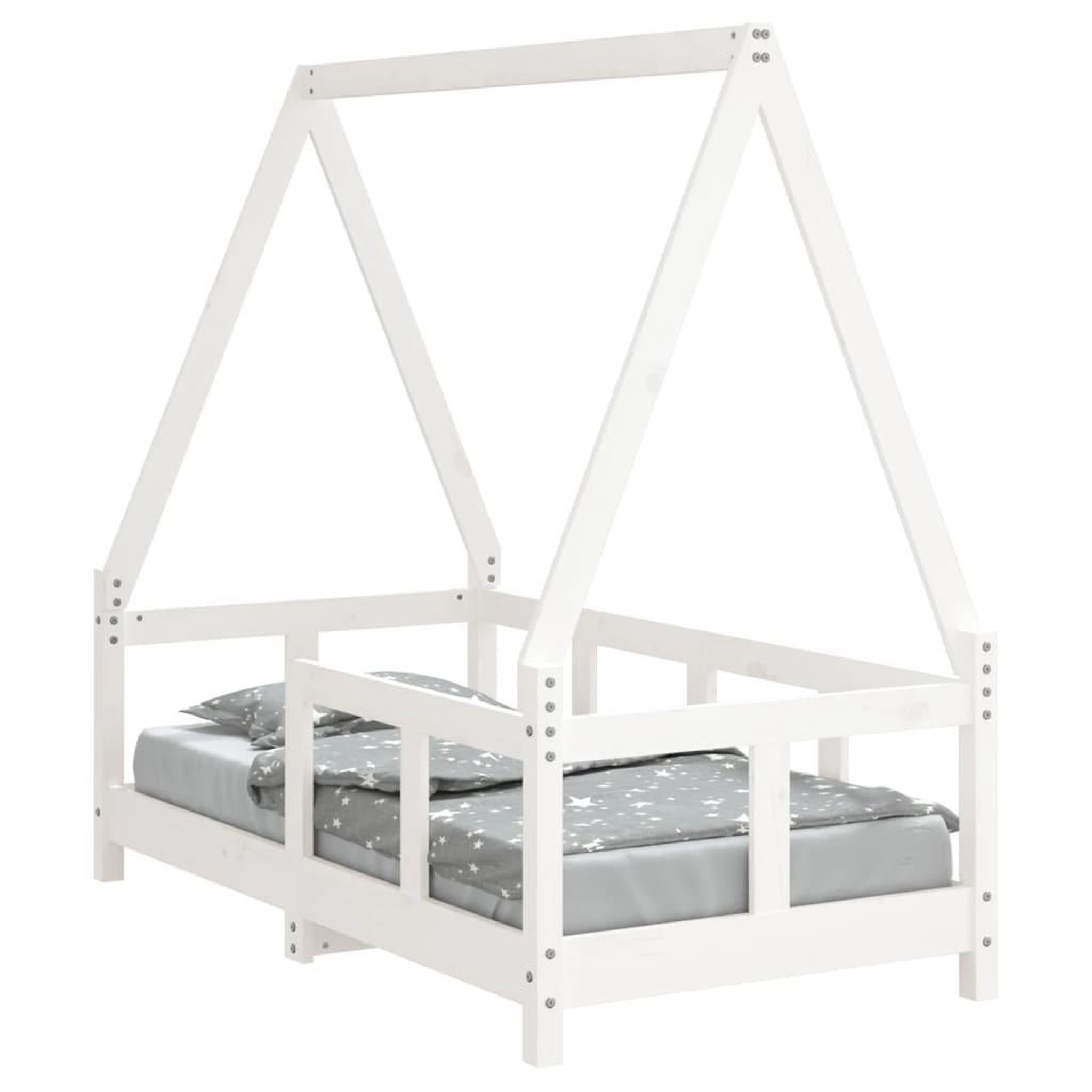 Voir la diapositive 2 : VIDAXL Cadre de lit pour enfant blanc 70x140 cm bois de pin massif