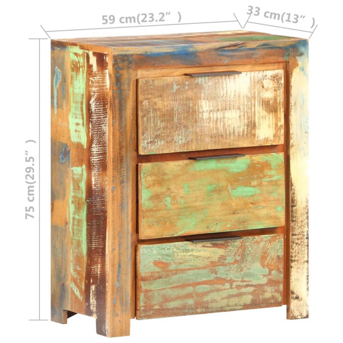 VIDAXL Buffet 59x33x75 cm Bois de recuperation solide