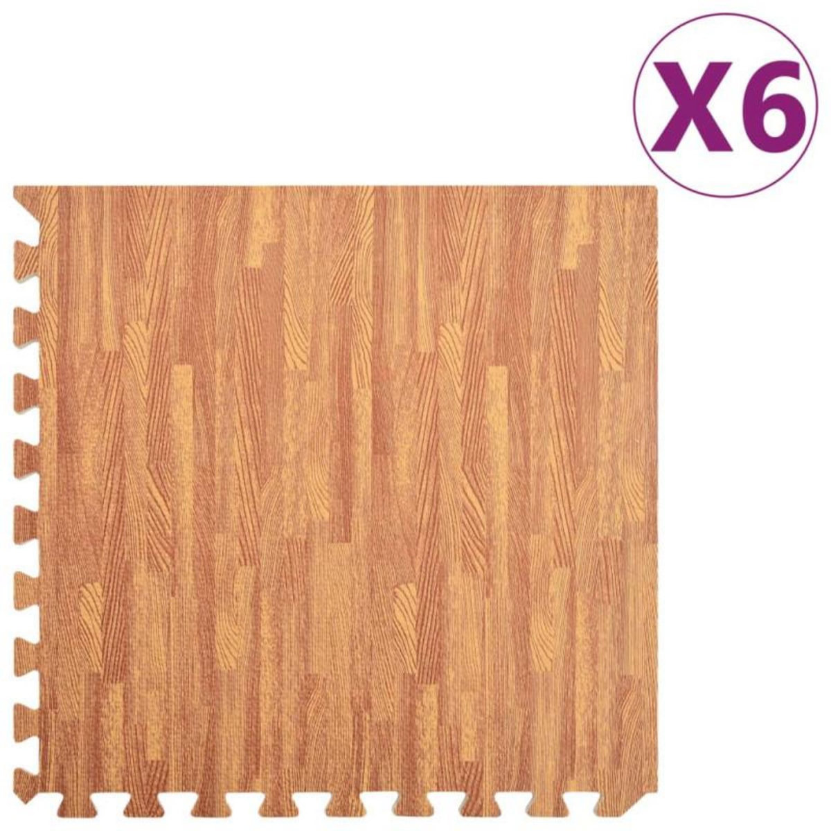 VIDAXL Tapis de sol 6 pcs Grain de bois 2,16㎡ Mousse EVA