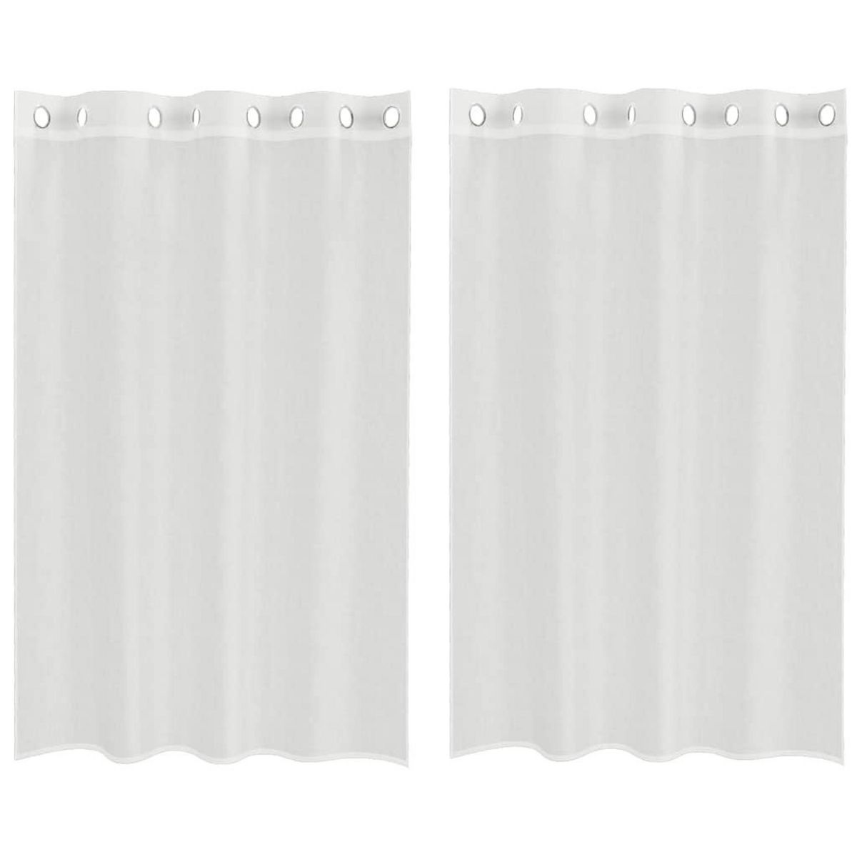 VIDAXL Rideaux en voile avec œillets 2 pcs blanc