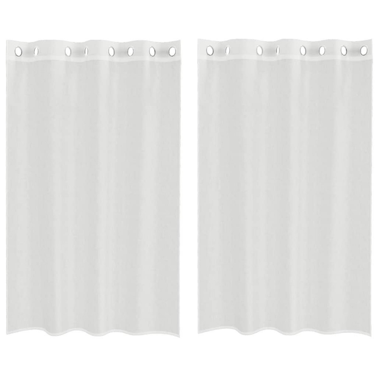 VIDAXL Rideaux en voile avec œillets 2 pcs blanc