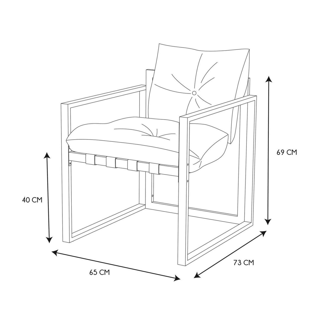 The Home Deco Factory Salon de jardin Halden - Blanc et marron