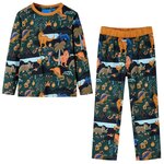 VIDAXL Pyjamas enfants a manches longues vert fonce 104