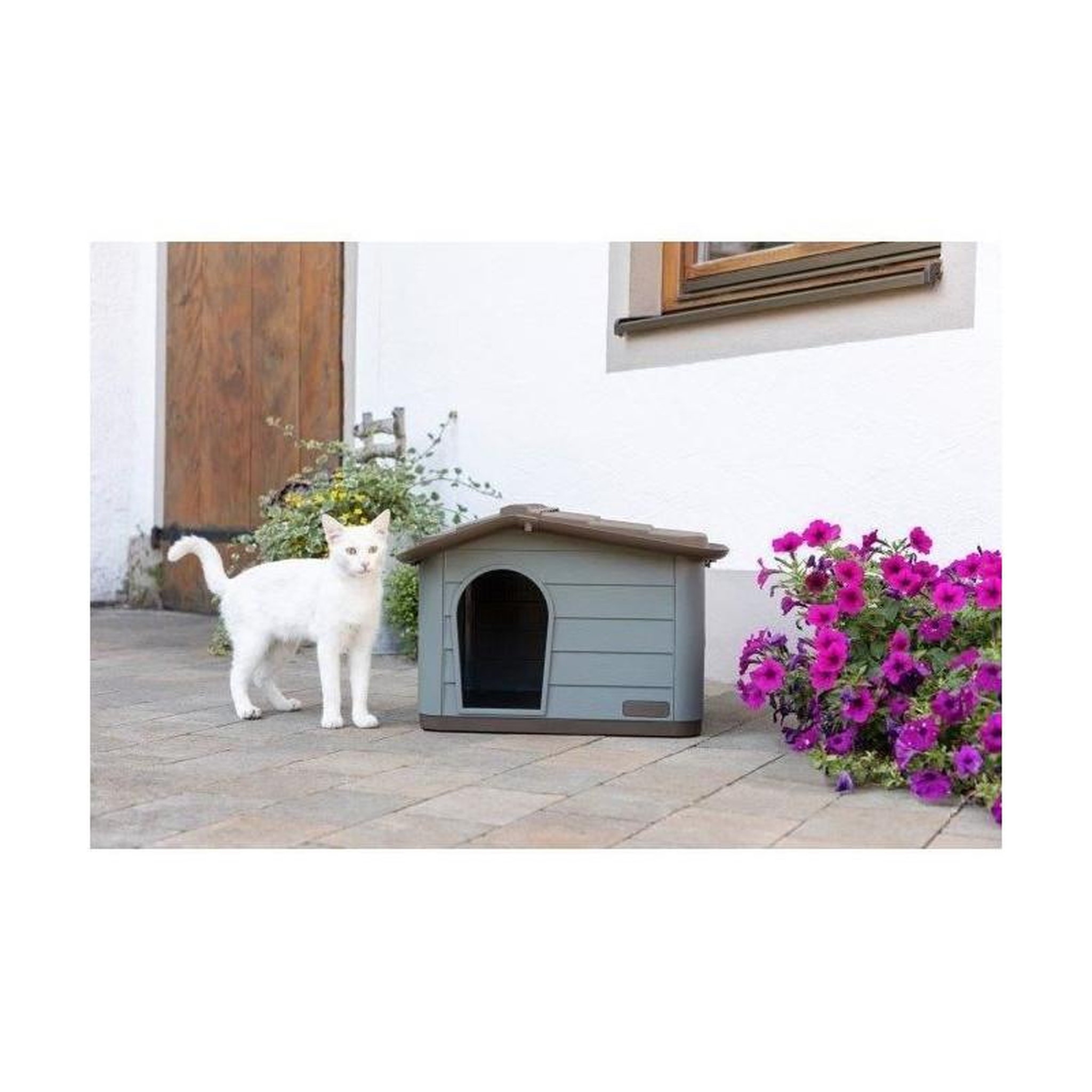 Voir la diapositive 6 : KERBL Maison pour chat - KERBL - PAOLA Eco XL - 75 x 59 x 55 cm - Intérieur/extérieur