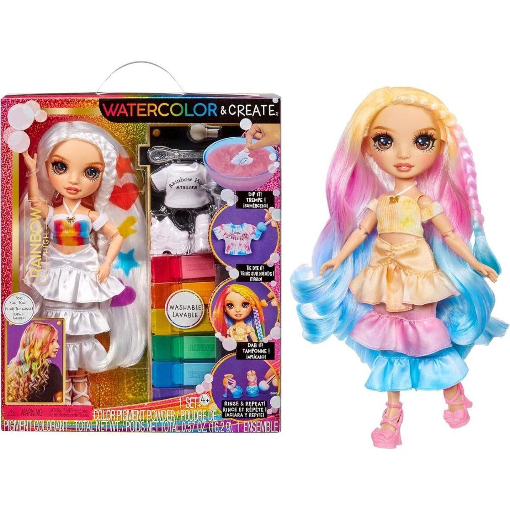 MGA ENTERTAINMENT Poupée MGA 507598 Rainbow High Watercolor And Create - yeux bruns
