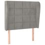 Voir la diapositive 2 : VIDAXL Tete de lit avec oreilles Gris clair 93x23x118/128 cm Velours